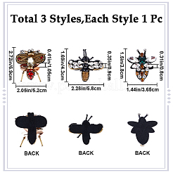 3Pcs 3 Style Bees Shape Felt Sew on Appliques&nbsp;DIY-GF0008-65