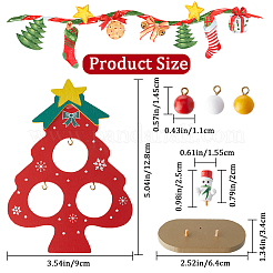 2 Sets 2 Colors Christmas Tree Wooden Display Decoration for Kids&nbsp;DJEW-GF0001-62