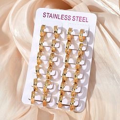 304 Stainless Steel Polishing Effect Hoop Earrings&nbsp;EJEW-M001-32G