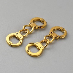 Handcuffs Tibetan Style Alloy Connector Charms&nbsp;FIND-WH0111-686AG