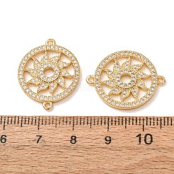 Brass Micro Pave Clear Cubic Zirconia Connector Charms&nbsp;CU-CBA4579-04G-B