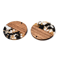 Transparent Resin & Walnut Wood Pendants&nbsp;RESI-TAC0017-75-A01