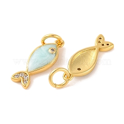 Rack Plating Brass Micro Pave Cubic Zirconia Pendants&nbsp;KK-H486-14G-01