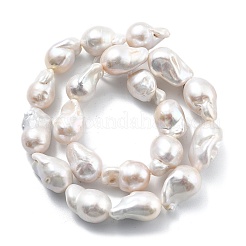 Natural Nucleated Pearl Beads Strands&nbsp;PEAR-B004-15C-03C