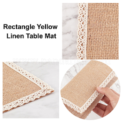 Rectangle Jute Cloth Table Mat&nbsp;AJEW-WH0180-39