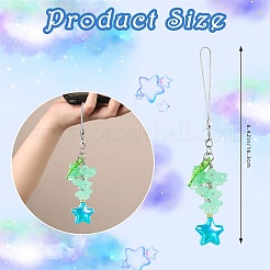 Brass & Acrylic & Glass Mobile Straps&nbsp;HJEW-SW00167-04