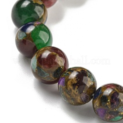 Round Synthetic Gold Clinquant Stone Stretch Bracekets&nbsp;G-P549-02A-03