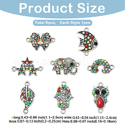8Pcs 8 Styles Alloy Links/Connectors&nbsp;FIND-YW0009-97