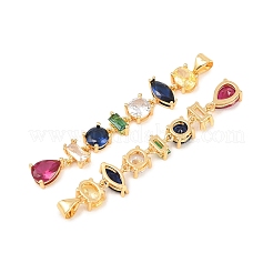 Brass Cubic Zirconia Pendants&nbsp;KK-C166-07G