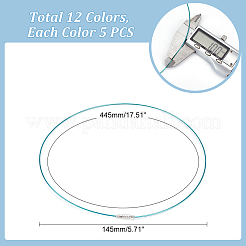 60Pcs 12 Colors  Stainless Steel Wire Necklace Cord DIY Jewelry Making&nbsp;TWIR-UN0001-10
