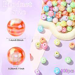 100Pcs 2 Styles AB Color Plated Acrylic Beads&nbsp;SACR-YW0002-05