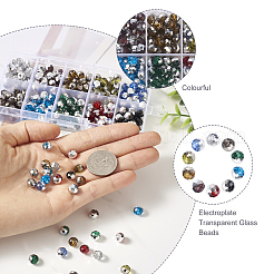 300Pcs 10 Colors Electroplate Transparent Glass Beads&nbsp;EGLA-SW0001-02