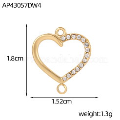 304 Stainless Steel Micro Pave Clear Cubic Zirconia Connector Charms&nbsp;STAS-OY019-75G