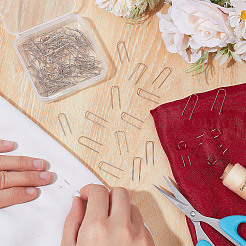 100Pcs Stainless Steel U Shaped Cloth Locating Needle for Sewing Quilting Crafts and Embroidery&nbsp;DIY-SP0007-55P