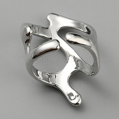Alloy Twist Hollow Open Cuff Rings for Women&nbsp;RJEW-WH0003-33P