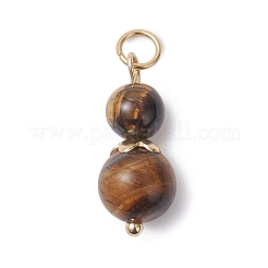 3Pcs 3 Styles Synthetic Citrine & Natural Topaz Jade & Yellow Jade Round Beaded Pendants&nbsp;PALLOY-JF04701-03