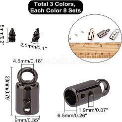 24Set 3 Color Alloy Cord Ends&nbsp;FIND-CA0003-61