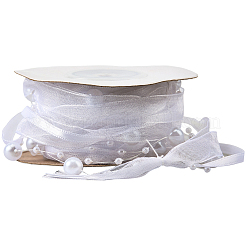 Polyester & Plastic Beads Ribbon&nbsp;OCOR-WH20012-61B