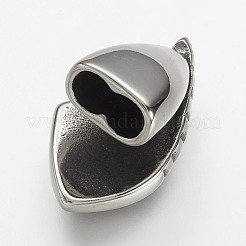 304 Stainless Steel Leather Cord Clasp Rhinestone Settings&nbsp;STAS-P169-66AS