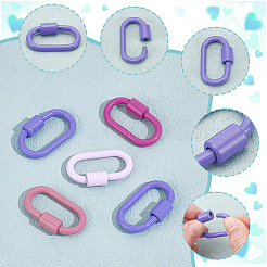 5Pcs 5 Styles Baking Paint Alloy Screw Locking Carabiners&nbsp;FIND-DR0002-39