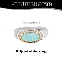 1Pc Oval Brass Cat Eye Finger Rings&nbsp;RJEW-LP0008-25