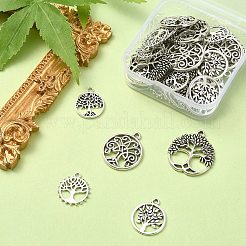 50Pcs 5 Styles Tibetan Style Alloy Pendants&nbsp;TIBE-YW0001-35