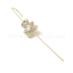 Brass Crystal Rhinestone Ear Wrap Crawler Hook Earrings for Women&nbsp;EJEW-C097-02G-02