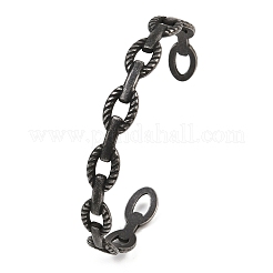 316 Surgical Stainless Steel Oval Link Chain Cuff Bangles&nbsp;BJEW-C125-03AS