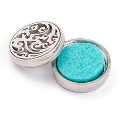 304 Stainless Steel Magnetic Diffuser Locket Aromatherapy Essential Oil Buckle&nbsp;AJEW-M027-12P