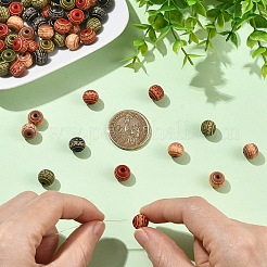 20Pcs Painted Natural Wood Beads&nbsp;WOOD-YW0002-06C