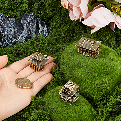 3Pcs 3 Styles Chinese Style Brass Mini Model&nbsp;DJEW-FH0011-50
