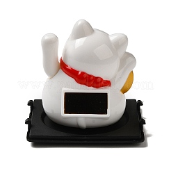 Plastic Solar Powered Japanese Lucky Cat Figurines&nbsp;DJEW-K023-01C