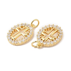 Brass Micro Pave Clear Cubic Zirconia Pendants&nbsp;ZIRC-L103-036G