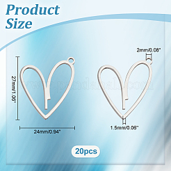 20Pcs 304 Stainless Steel Pendants&nbsp;STAS-UN0049-25