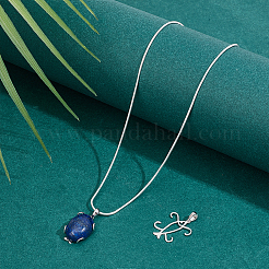 2Pcs 925 Sterling Silver Prongs Pendant Blank Fish Cabochon Settings&nbsp;STER-BC0002-60P