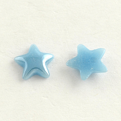 Pearlized Plated Opaque Glass Cabochons&nbsp;X-PORC-R139A-M
