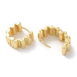 Brass Corrugated Hoop Earrings&nbsp;EJEW-M025-05G