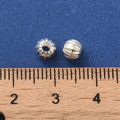 925 Sterling Silver Corrugated Round Spacer Beads&nbsp;LS-STER-K178-01B-S