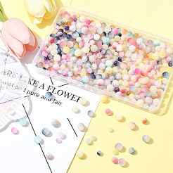 450Pcs Frosted Baking Paint Crackle Glass Beads with Glitter Powder&nbsp;DGLA-FS0001-11