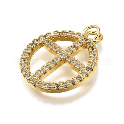 Rack Plating Brass Micro Pave Cubic Zirconia Pendants&nbsp;KK-K401-88G