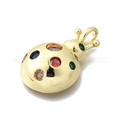 Brass Micro Pave Colorful Cubic Zirconia Pendants&nbsp;KK-V010-15G