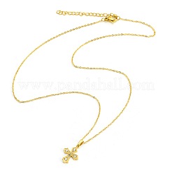 304 Stainless Steel Micro Pave Clear Cubic Zirconia Religion Cross Pendant Necklaces for Women&nbsp;WG29A99-01
