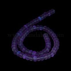 Frosted Transparent Glass Beads Strands&nbsp;FGLA-M002-01D