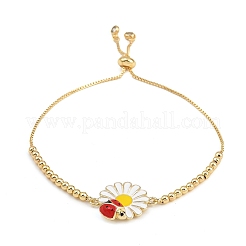 Brass Box Chain Slider Bracelets&nbsp;BJEW-P360-01G