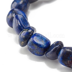 Natural Lapis Lazuli Nuggets Beads Stretch Bracelet&nbsp;BJEW-JB07144-03
