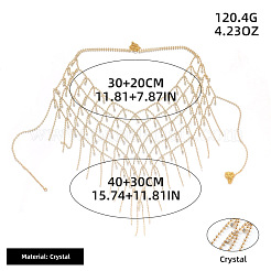 Alloy Full Crystal Rhinestone Mesh Body Chains for Bikini&nbsp;WG36BB6-01