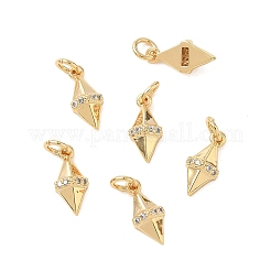 SHEGRACE Brass Micro Pave Clear Cubic Zirconia Pendants&nbsp;XGRQ3D851-485G