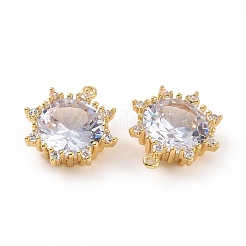 Brass Micro Pave Clear Cubic Zirconia Pendants&nbsp;X-ZIRC-F133-07G