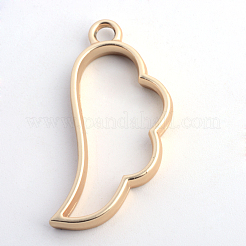 Rack Plating Alloy Wing Open Back Bezel Pendants&nbsp;X-PALLOY-S047-27C-FF