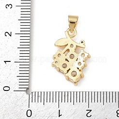 Brass Pave Cubic Zirconia Pendants&nbsp;X1-KK-F919-28G-03